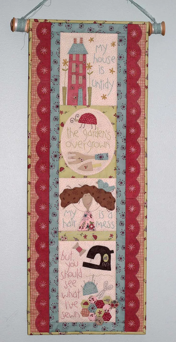 ‘The Happy Stitcher’ Wallhanging Pattern by The Birdhouse Designs