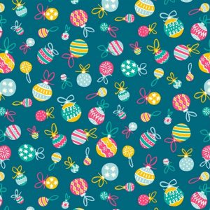 Liberty ‘Deck The Halls’ - Tumbling Baubles Teal