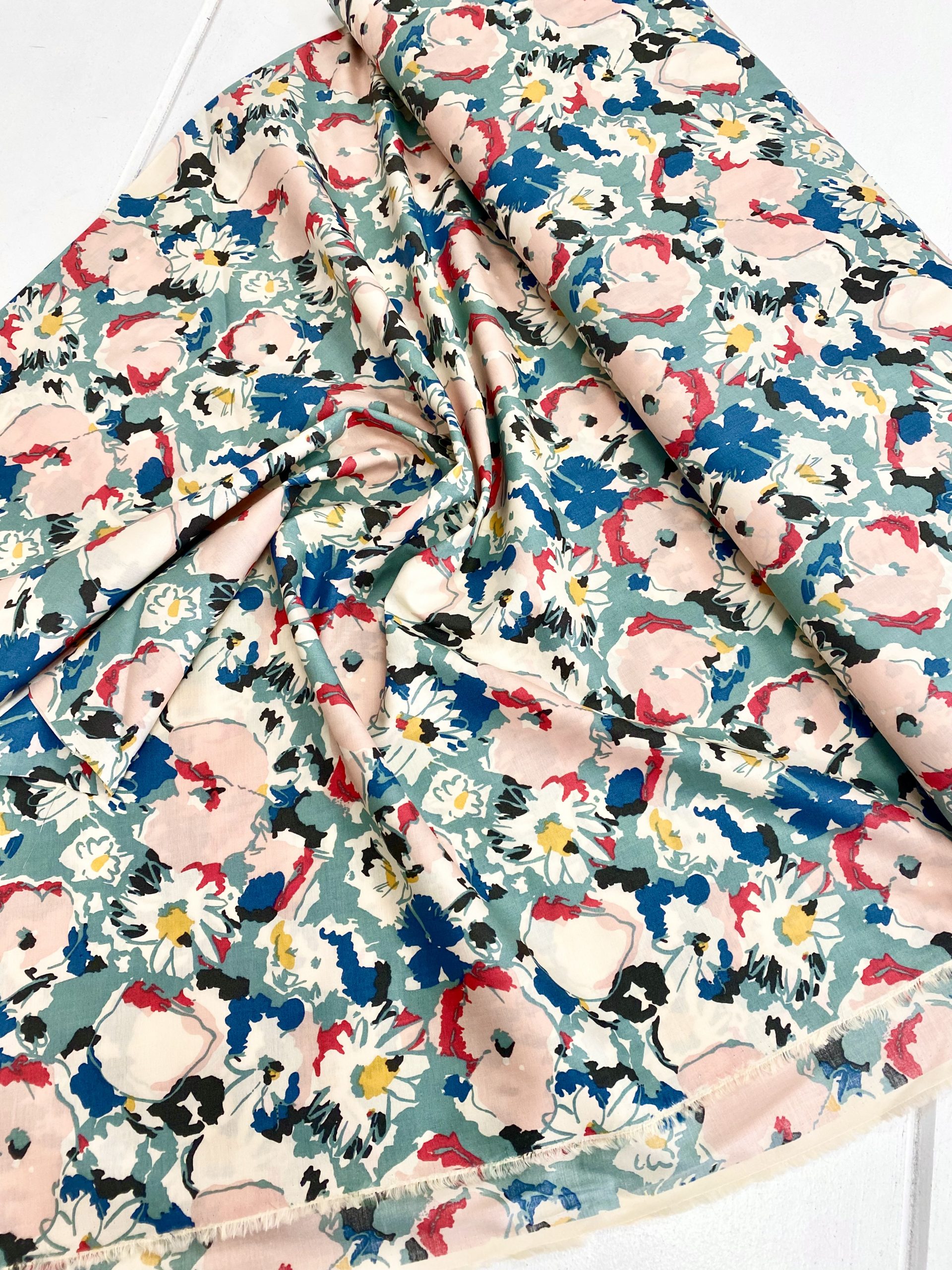 Abstract Floral Cotton Lawn - Image 2