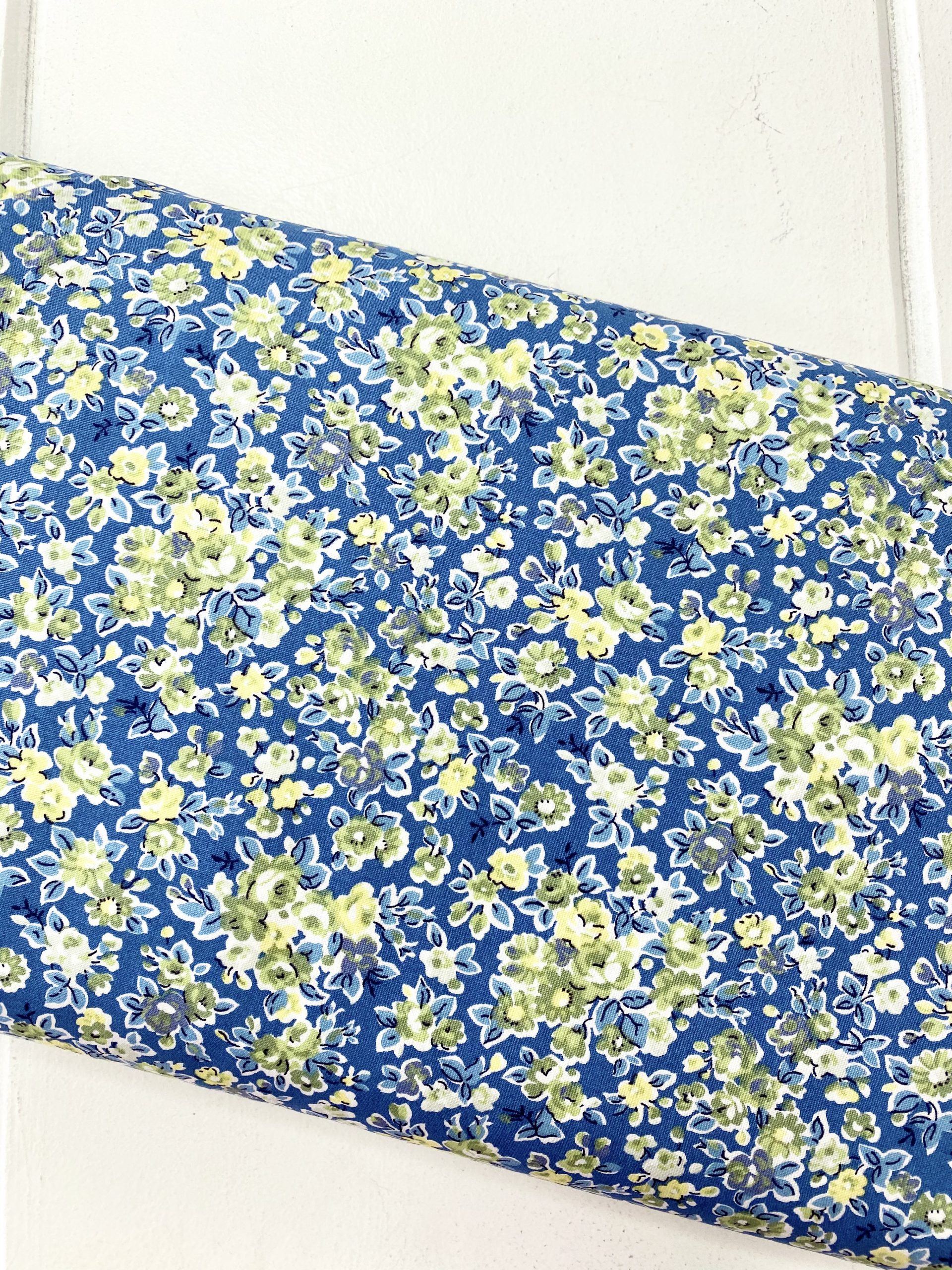 Blue Floral Cotton Poplin