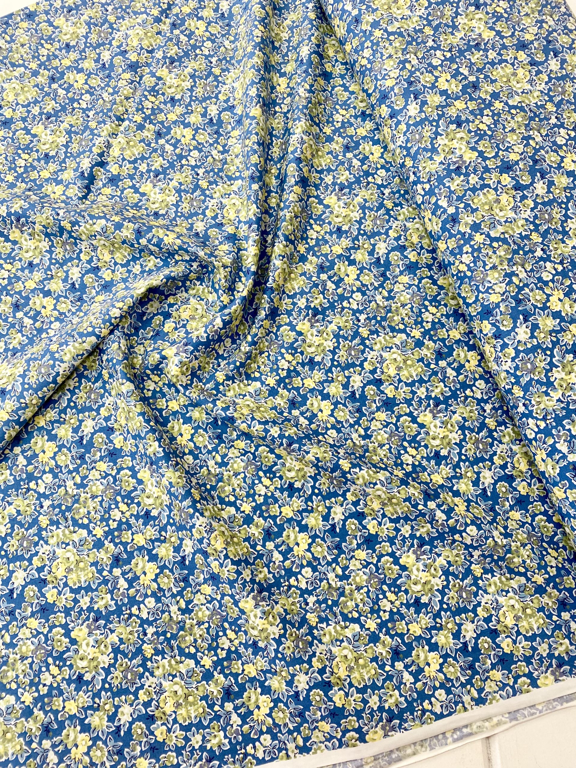 Blue Floral Cotton Poplin - Image 2