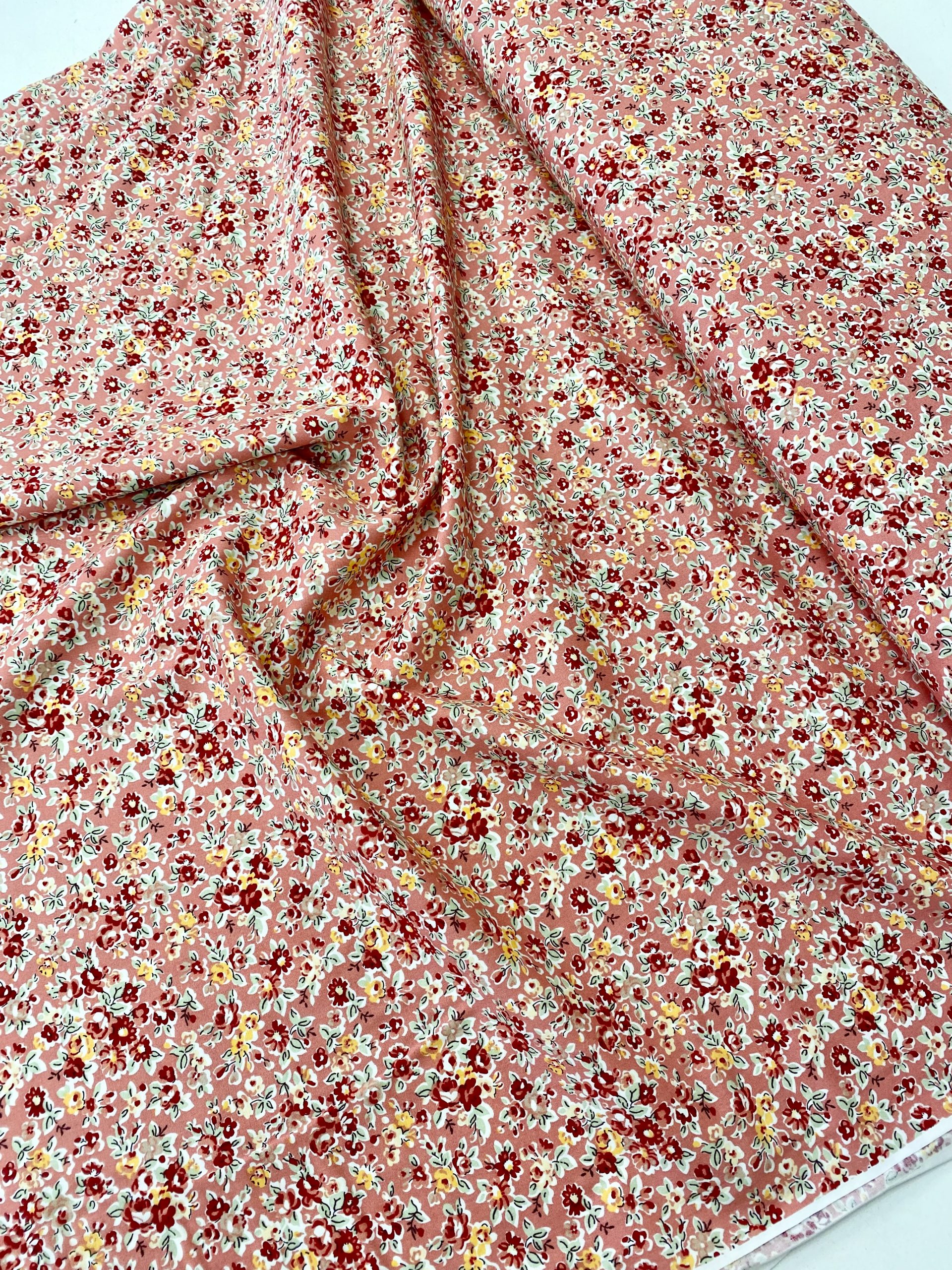 Coral Floral Cotton Poplin - Image 2