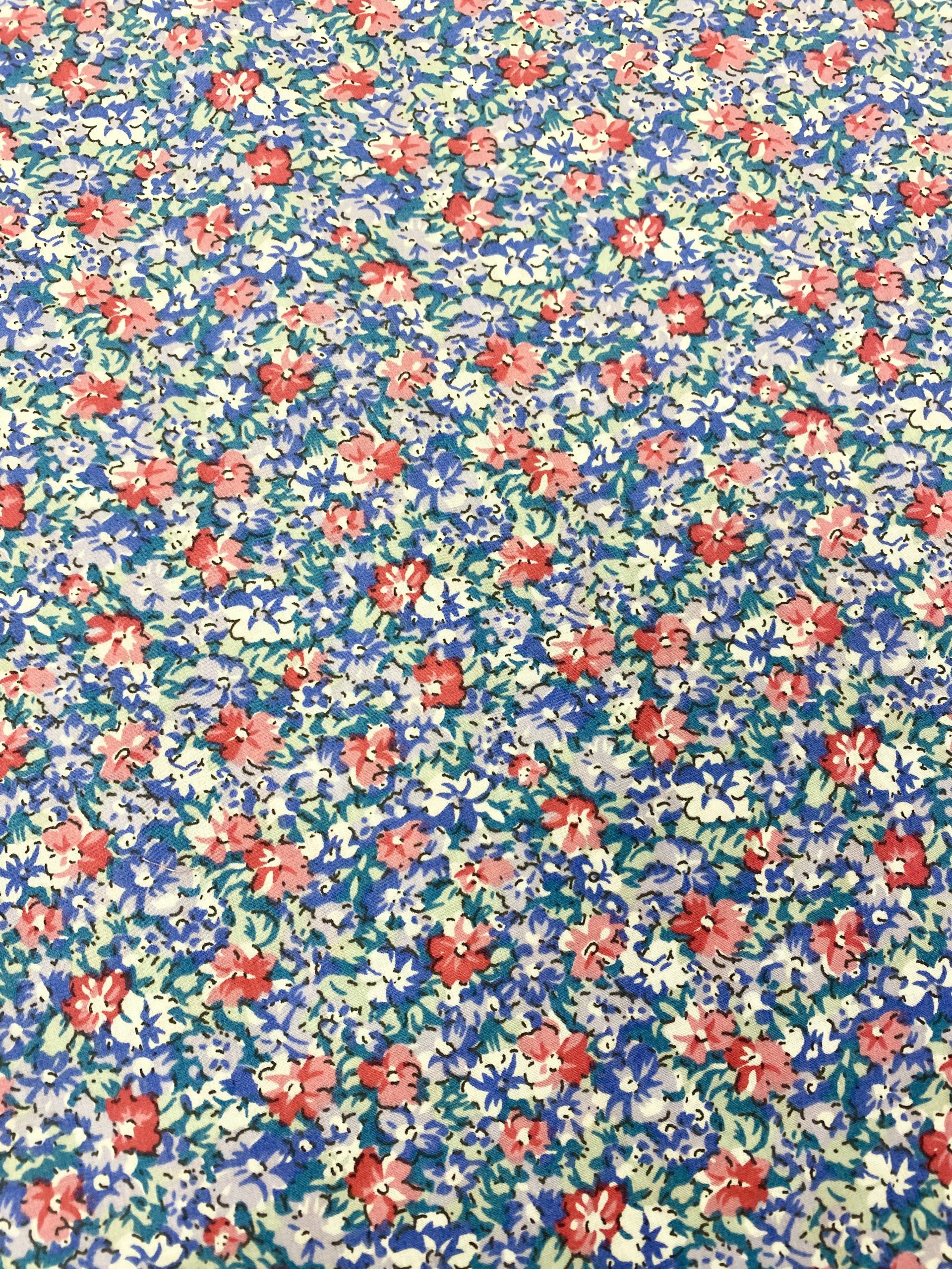 Ex-Liberty Cotton Lawn - Blue/ Red - Image 2