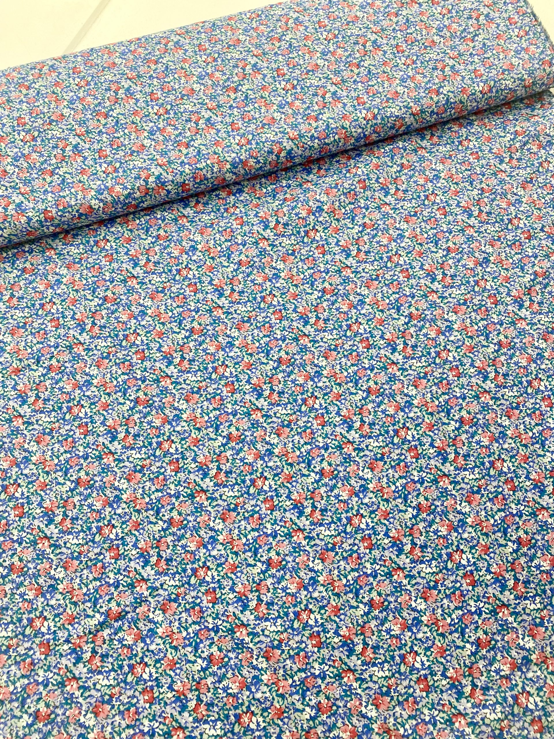 Ex-Liberty Cotton Lawn - Blue/ Red