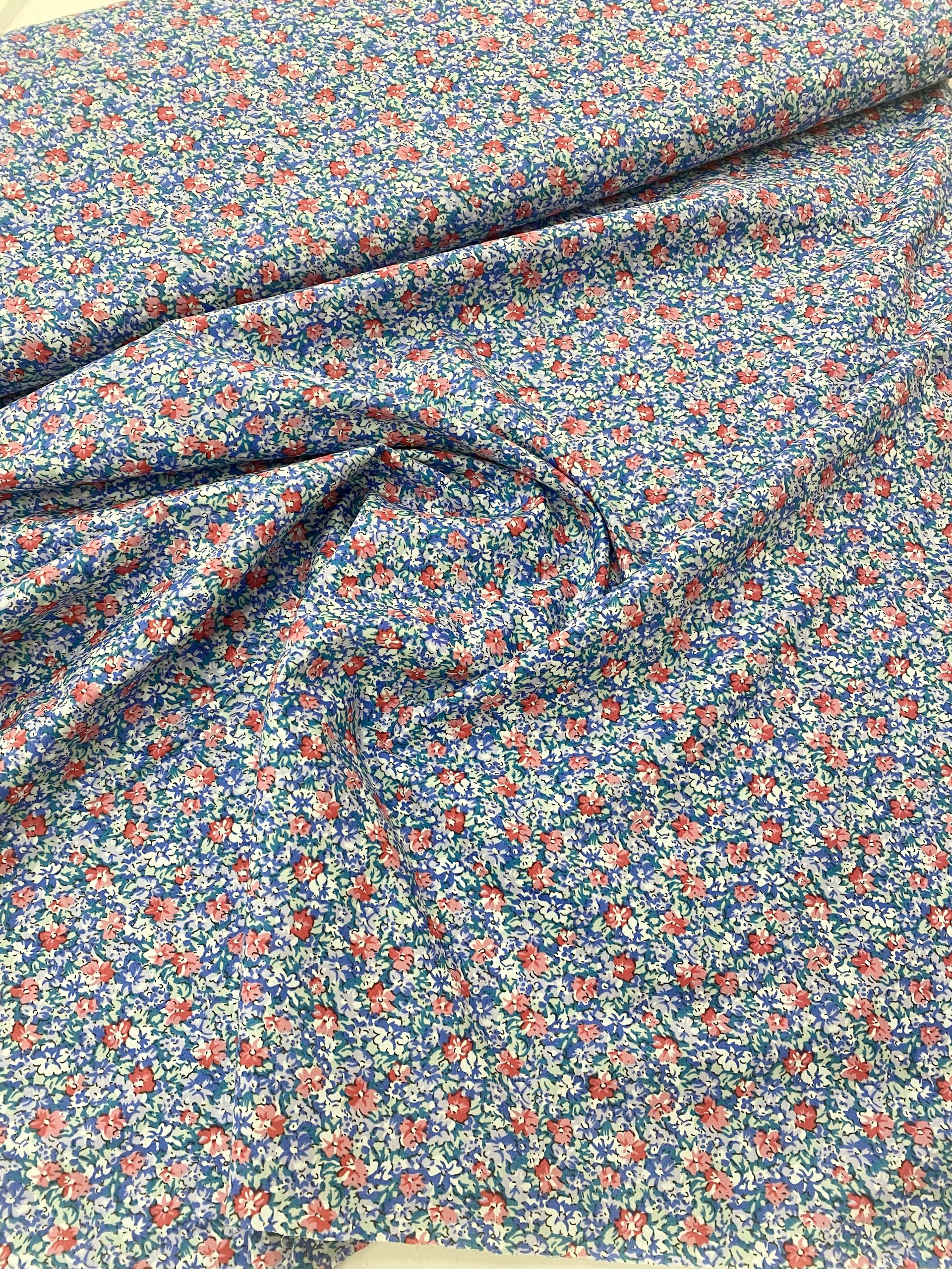 Ex-Liberty Cotton Lawn - Blue/ Red - Image 3