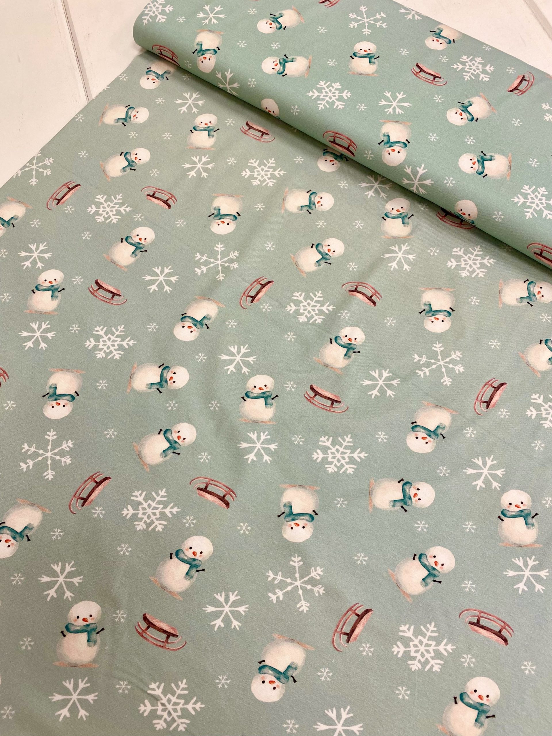 ‘Snowmen’ Cotton Jersey - Image 2