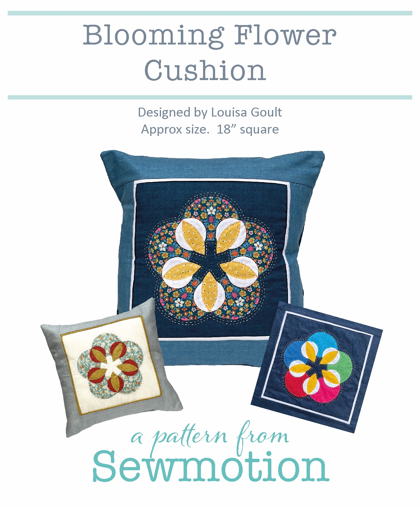 Blooming Flower Cushion Pattern & Papers by ‘Sewmotion’