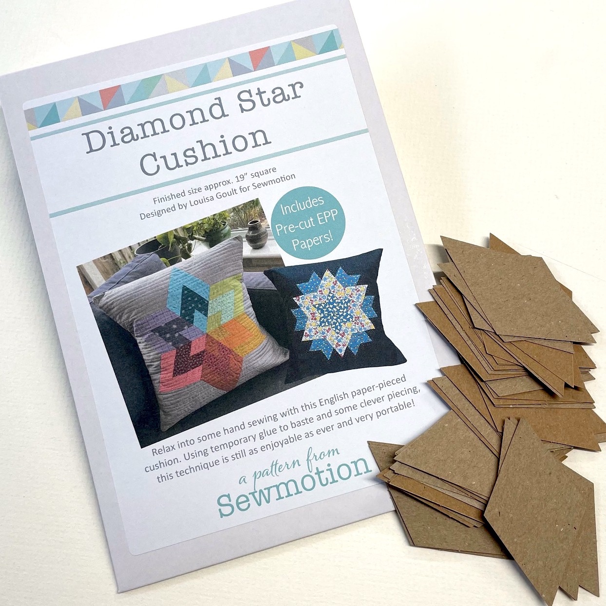 Diamond Star Cushion Pattern & Papers by ‘Sewmotion’ - Image 2