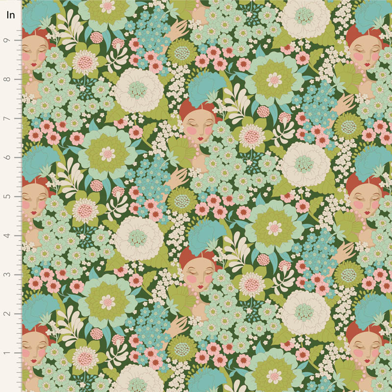 Tilda ‘Wallflower’ - Main Green - Image 2