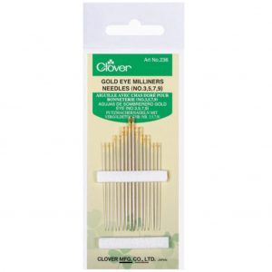 Clover Gold Eye Milliners Needles (no.3, 5, 7, 9)