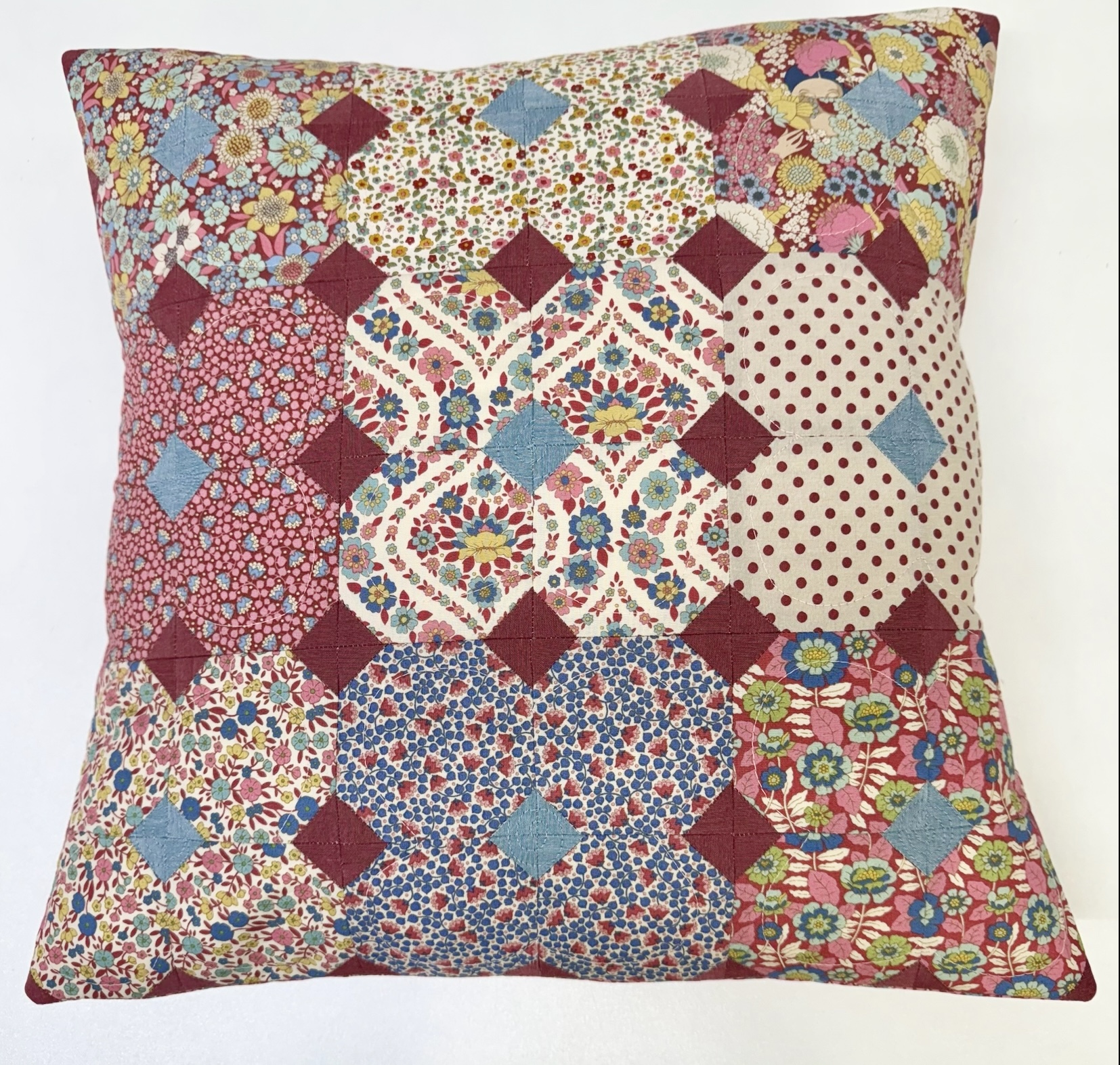 Tilda ‘Wallflower’ - Burgundy Cushion Kit - Image 2
