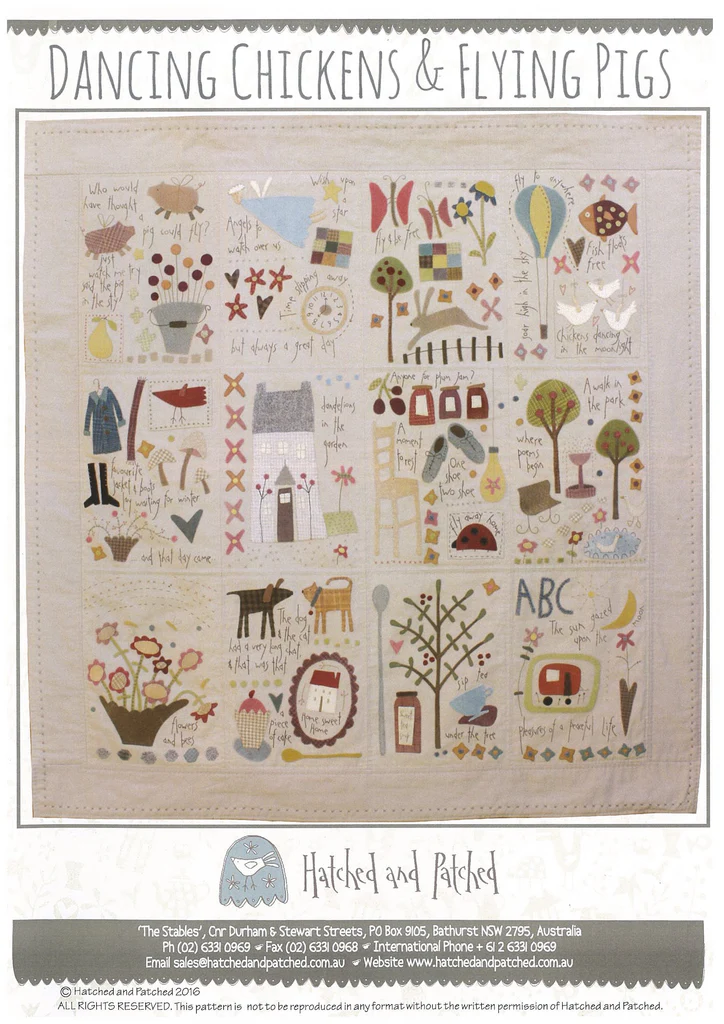 ‘Dancing Chickens & Flying Pigs’ BOM Pattern by ‘Hatched & Patched’