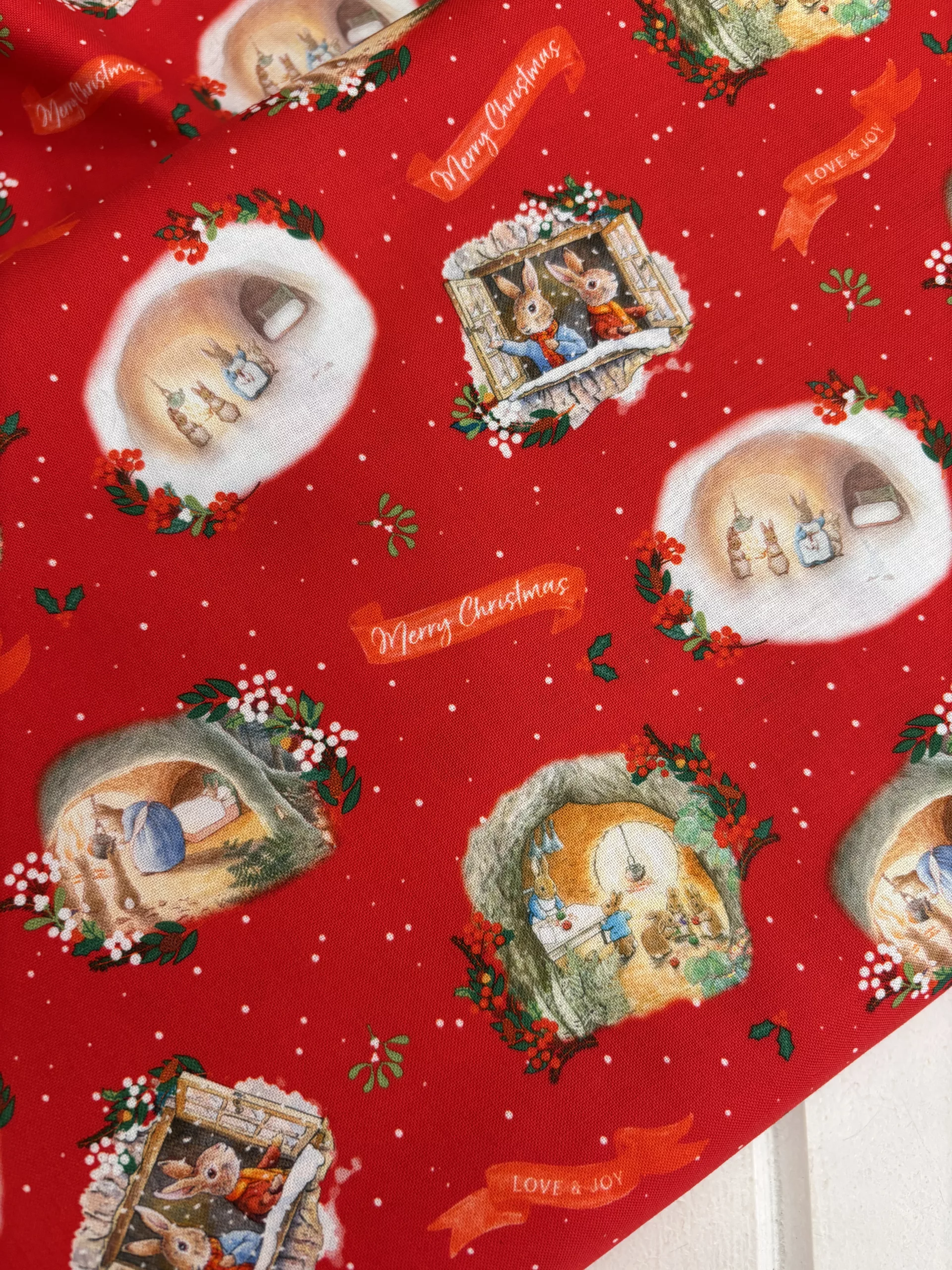 Peter Rabbit Christmas - Love & Joy Red - Image 2