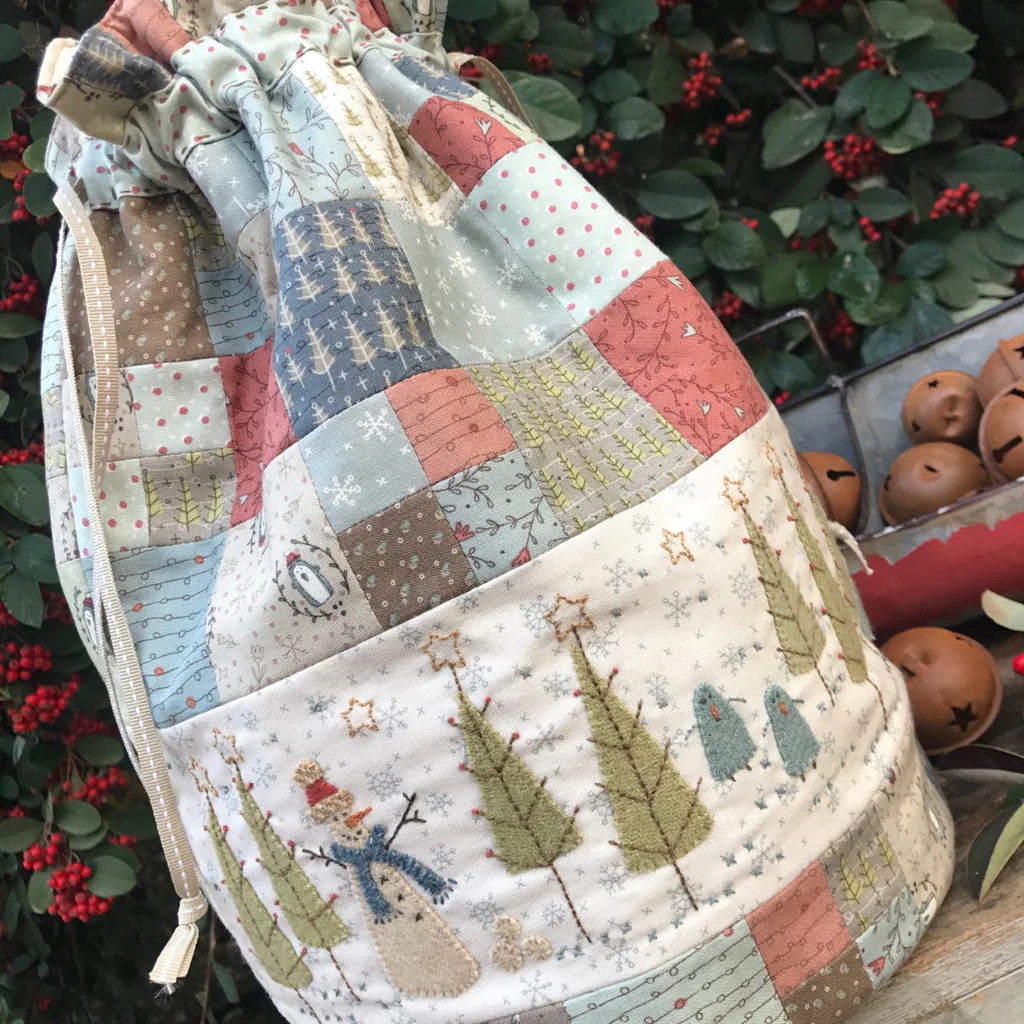 ‘All is Merry & Bright’ Bag/ Gift Sack Pattern by Hatched & Patched
