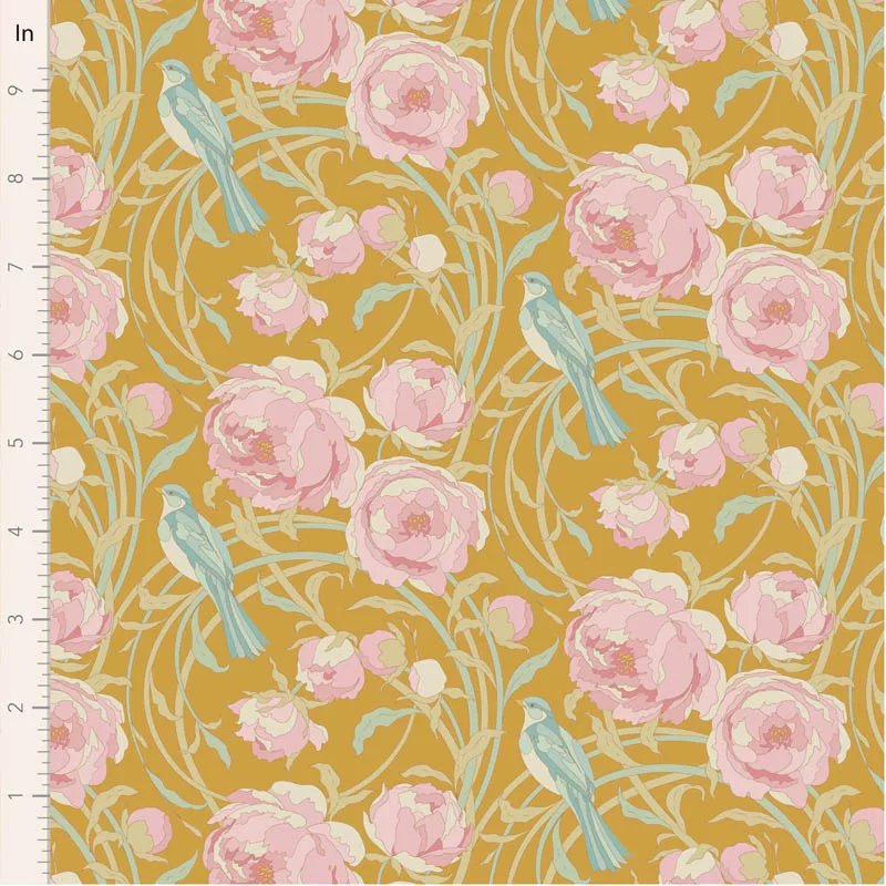 Tilda ‘Songbird’ - 5 Fat Eighths Bundle: Yellow - Image 5