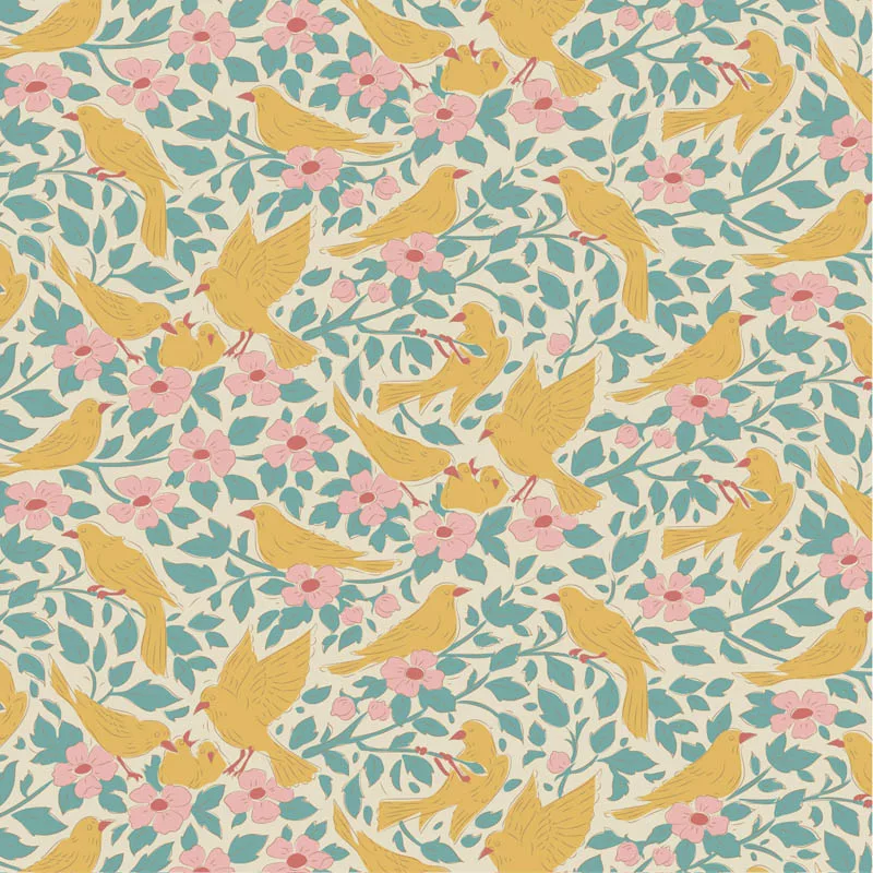 Tilda ‘Songbird’ - 5 Fat Eighths Bundle: Yellow - Image 10