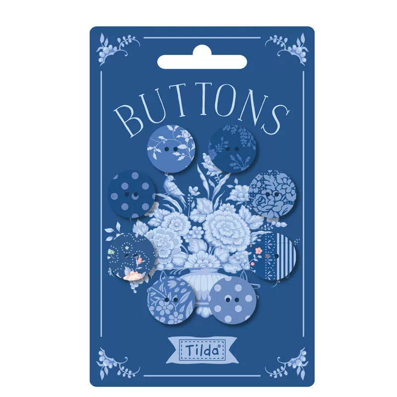 Tilda ‘Something Blue’ - Buttons Dark (8 Pack)
