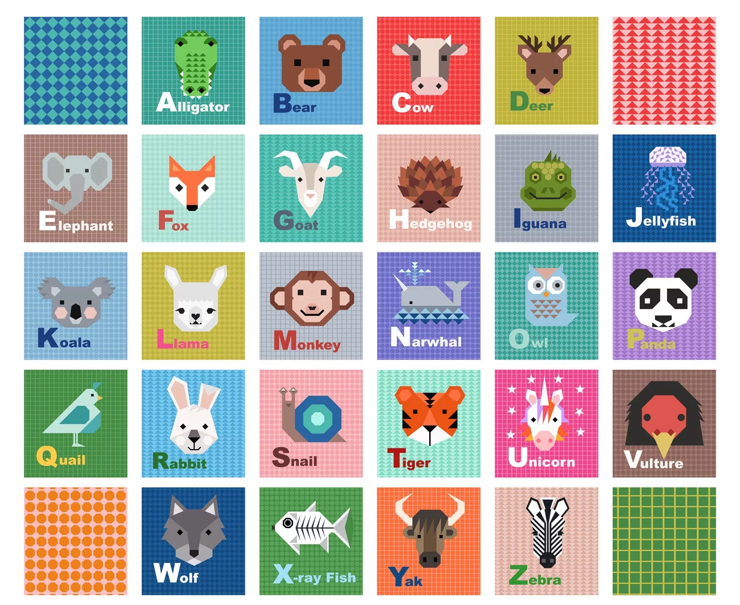 Animal Alphabet Panel by Lewis & Irene
